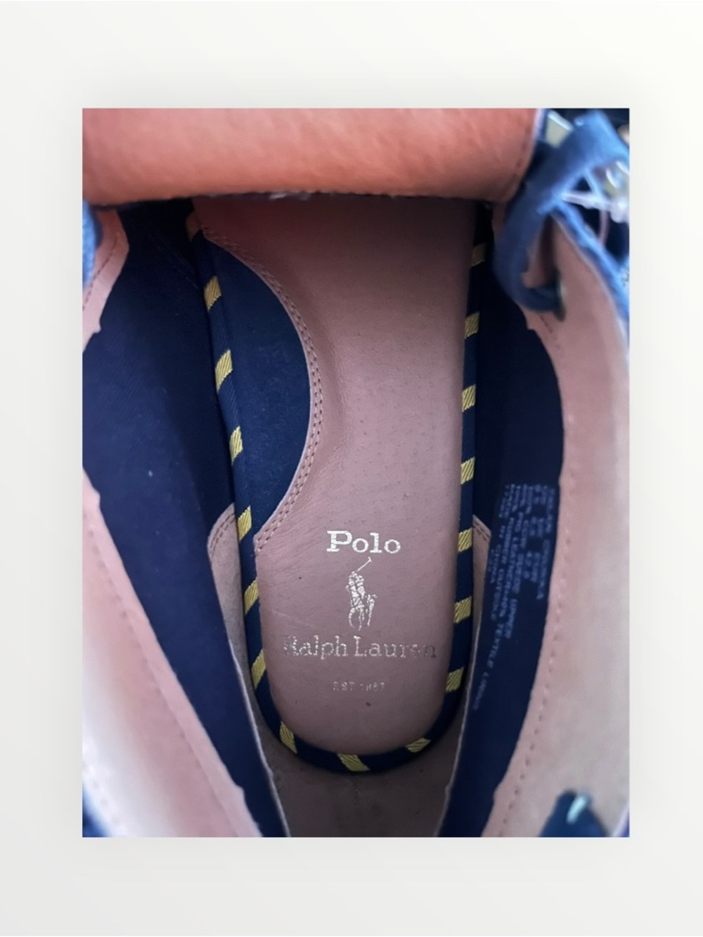 Polo by Ralph Lauren Navy and Tan Leather Chukka - Picture 5 of 7